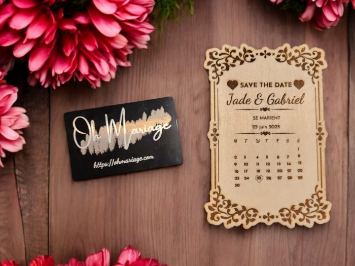 Magnet "Save the Date" Personnalisable en Bois